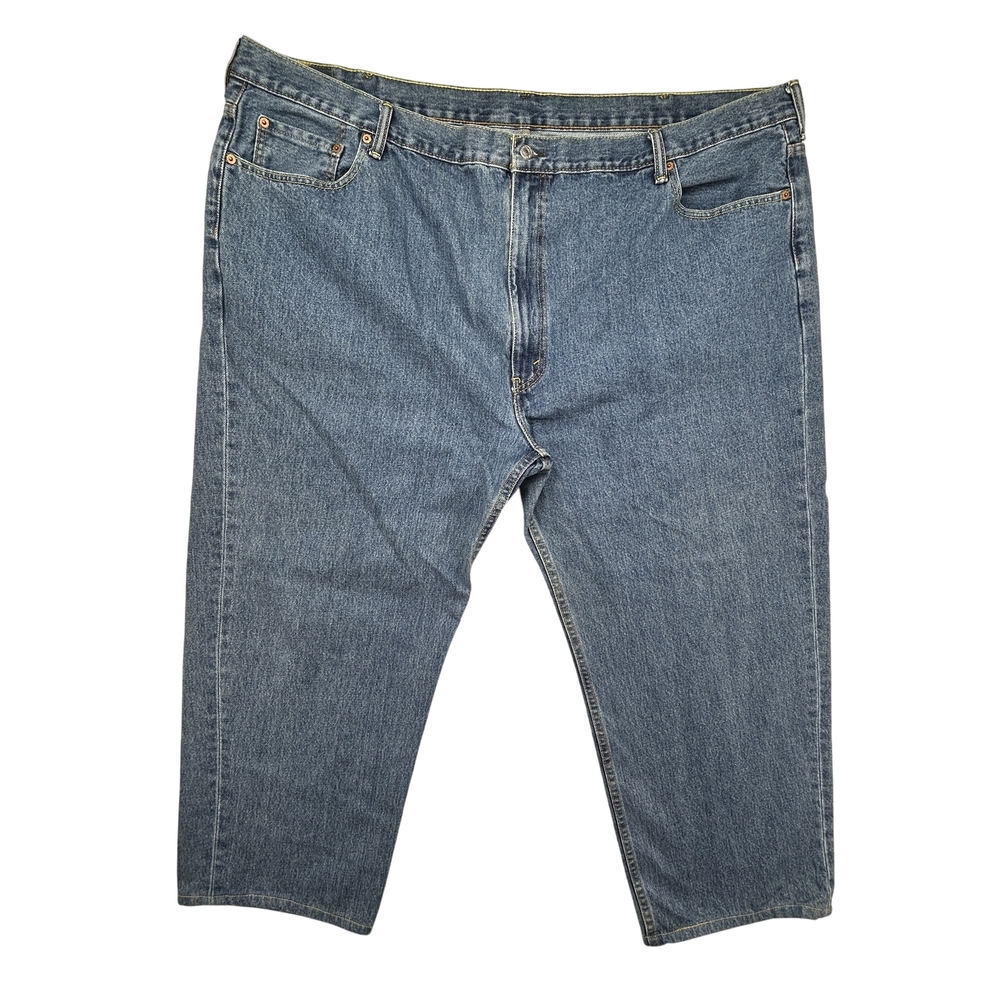 Levis 550 Jeans Mens 52x29 Relaxed Fit Blue Denim Tapered Leg Zip Fly Classic